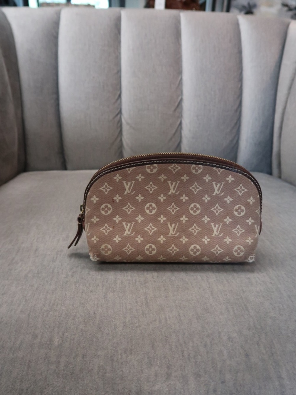 Louis Vuitton Monogram Cosmetic Pouch - Brown and Cream